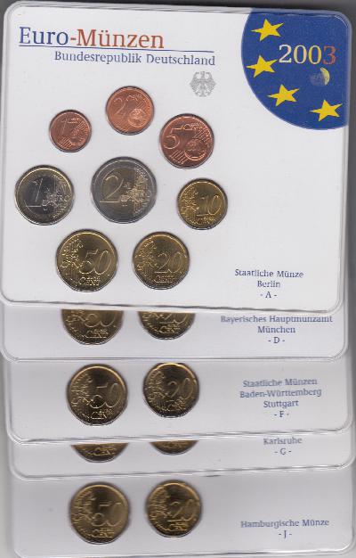 Beschrijving: 5 x 3,88 Euro ORIGIN.SET(8)a/d/f/g/j    